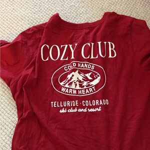 Cozy Club' Red Graphic Tee - Telluride Colorado